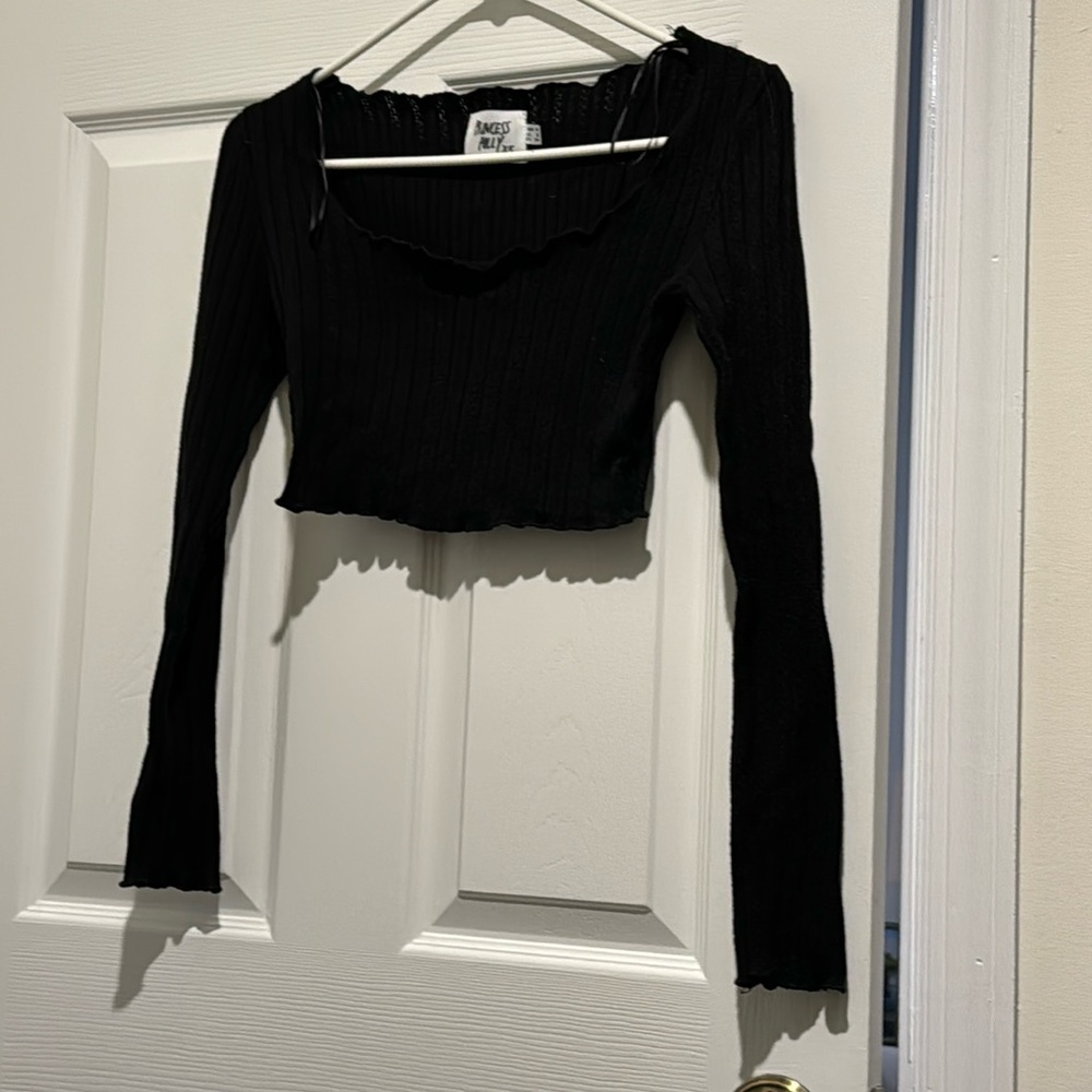 PRINCESS POLLY long sleeve square neck midriff top